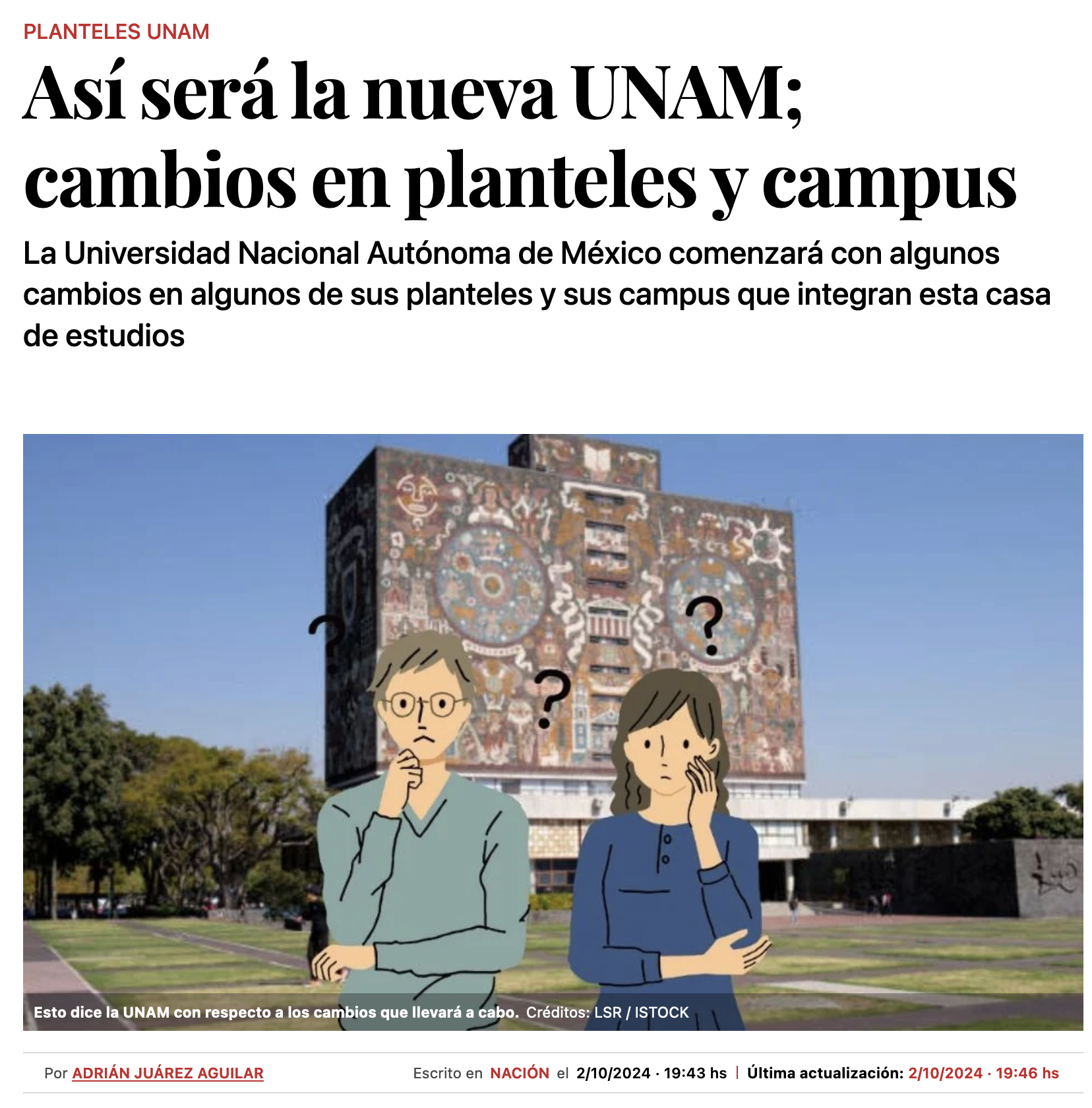 Esto dice la UNAM con respecto a los cambios que llevará a cabo. Créditos: LSR / ISTOCK 