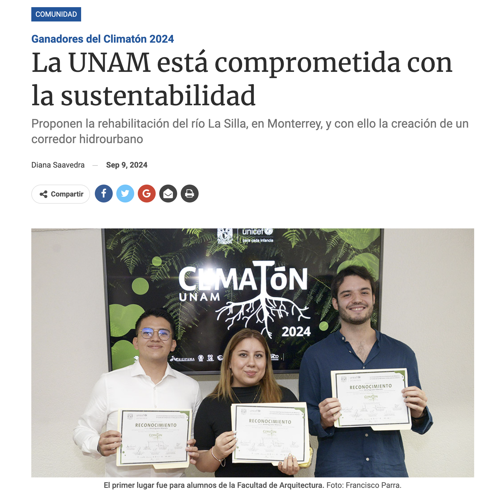 La UNAM está comprometida con la sustentabilidad