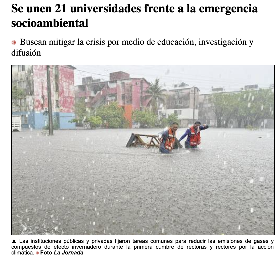 Las instituciones públicas y privadas fijaron tareas comunes para reducir las emisiones de gases y compuestos de efecto invernadero durante la primera cumbre de rectoras y rectores por la acción climática. Foto La Jornada